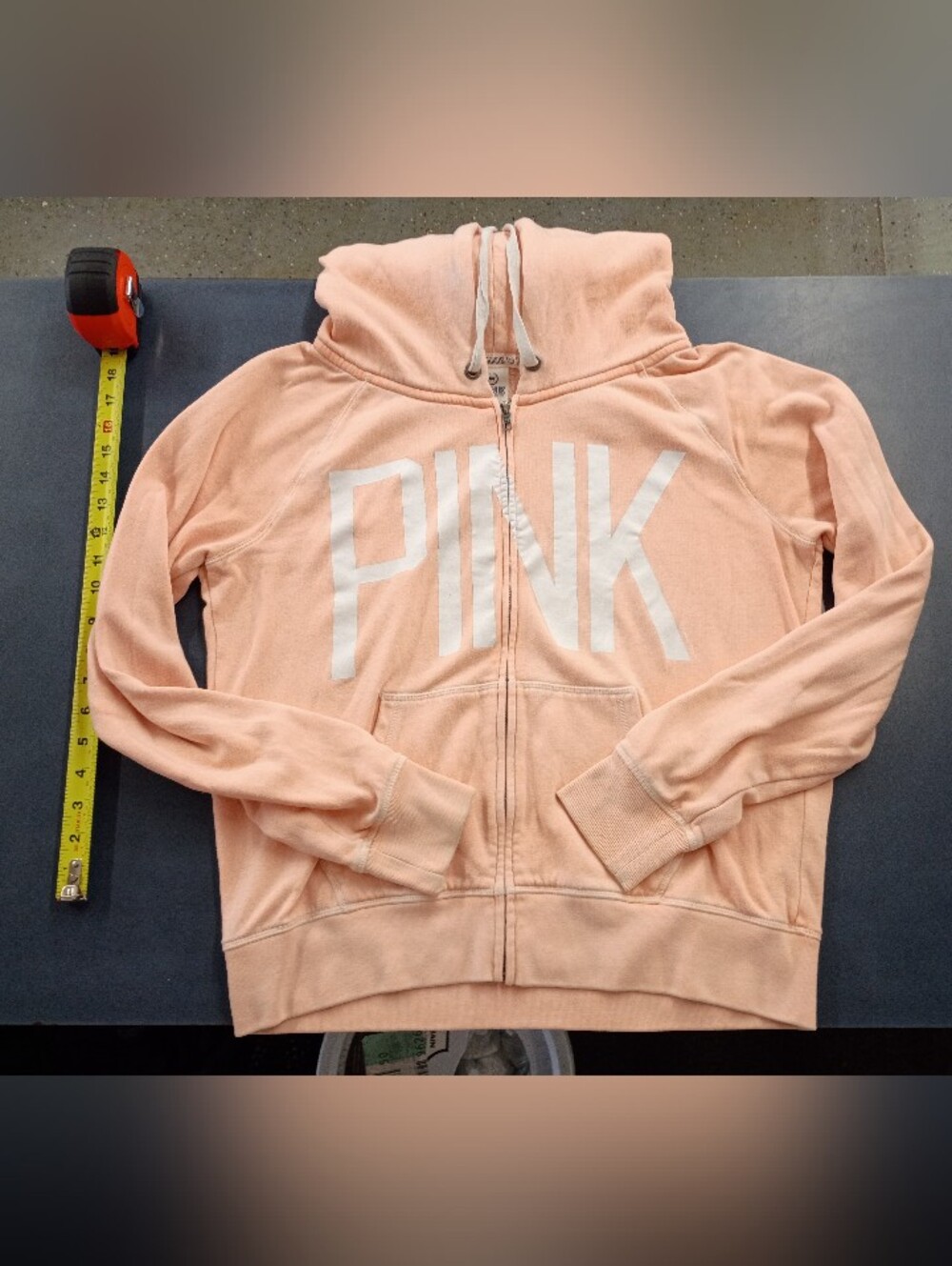 PINK Victoria's Secret Peach Terry Logo Pullover